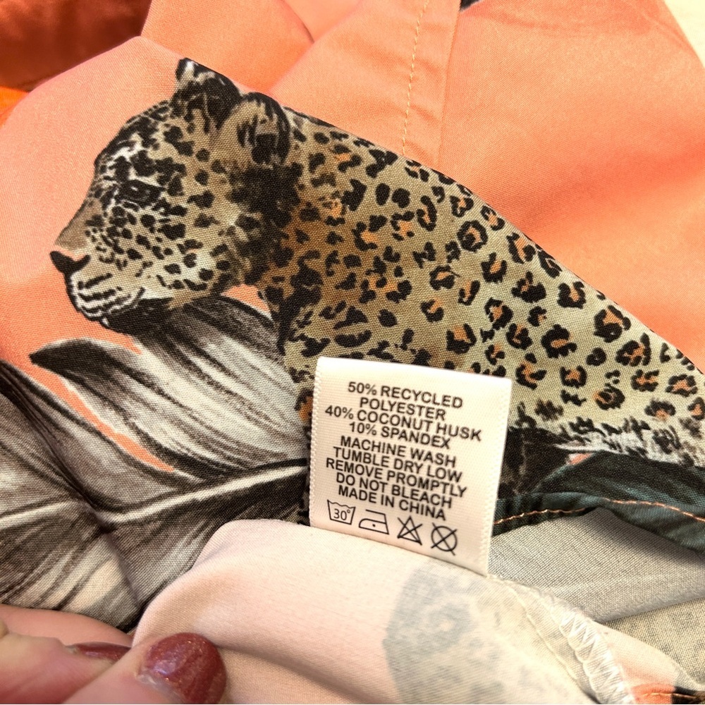 Mavrans Fruta Bomba Cropped Top Shorts Set Vacation Leopard Coral Size Small - Picture 16 of 16